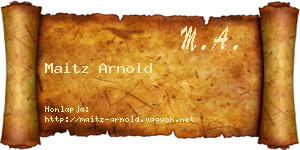 Maitz Arnold névjegykártya